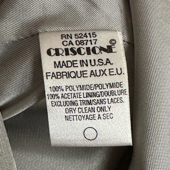 CRISCIONE NY Vintage 80s Double Breasted Black Blazer Glam Silver Rhinestone M - Picture 13 of 17